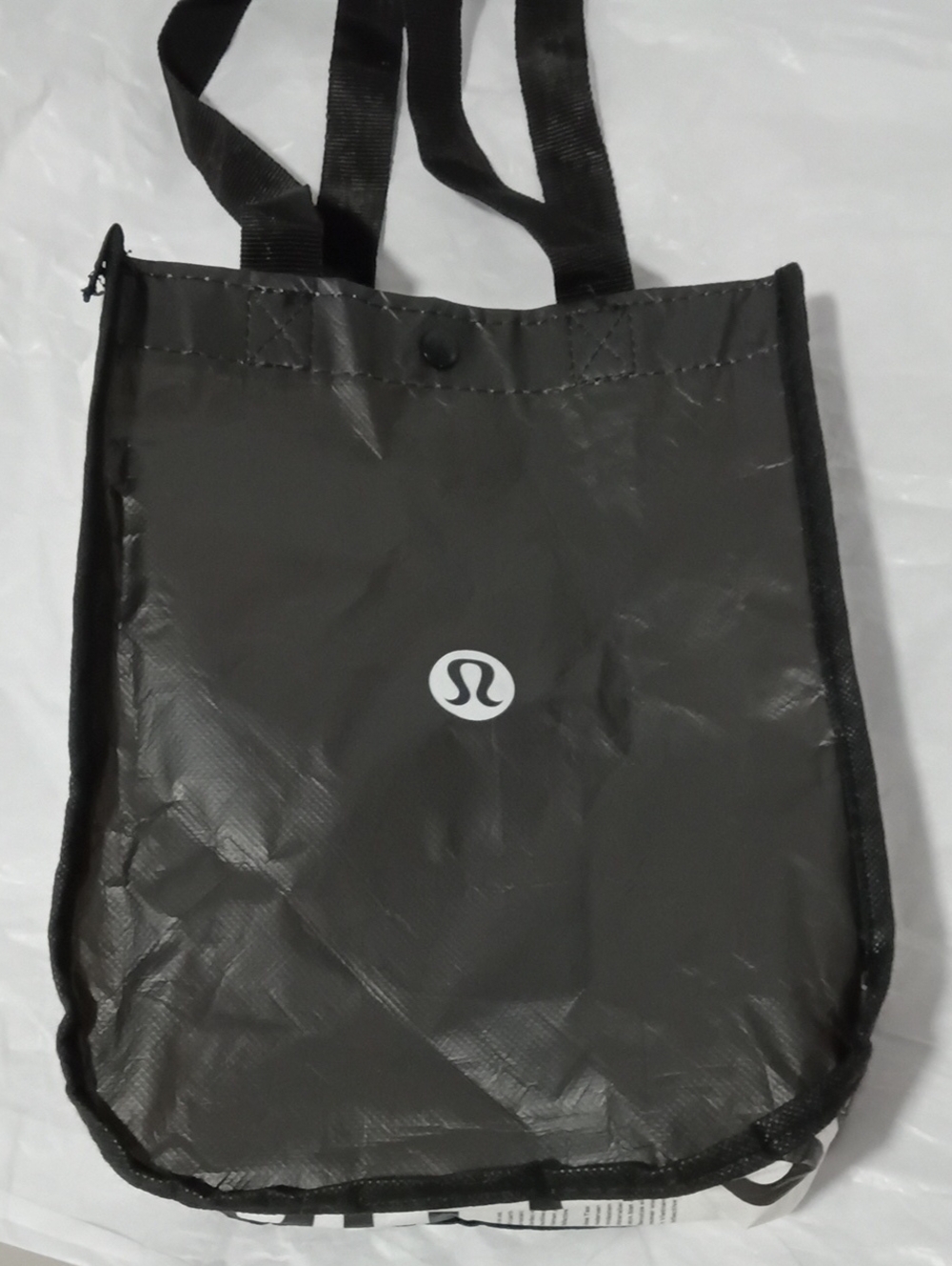 Lululemon Athletica Reusable Black Messenger Tote with Logo